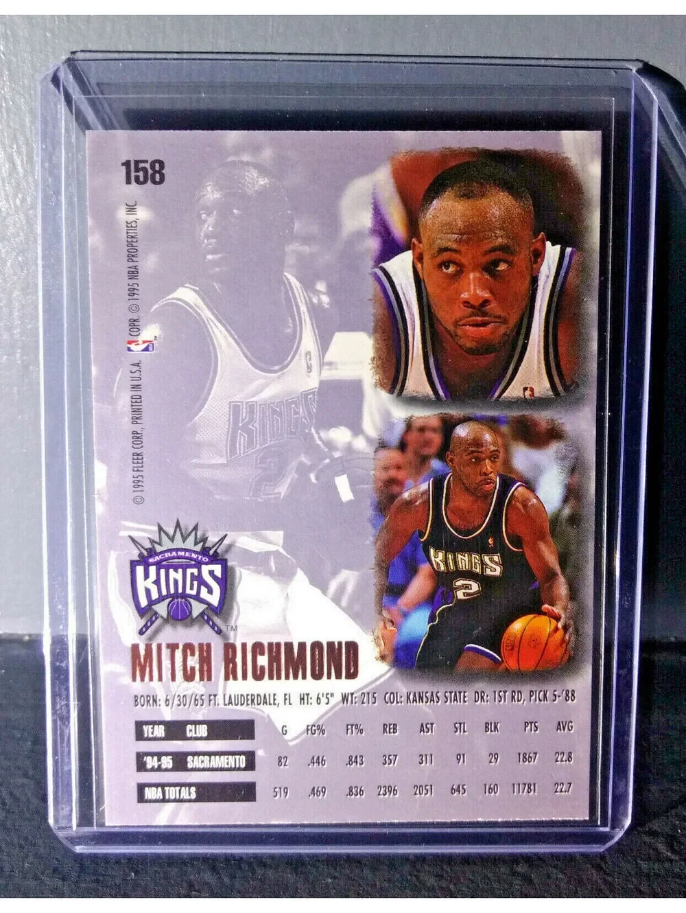 1995-96 Mitch Richmond Fleer Ultra #158 Error Misprint Basketball Card
